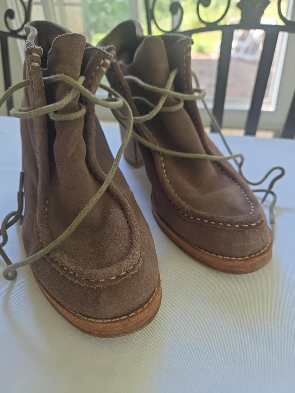 Dolce Vita Brown Suede Moc Toe Lace Up Ankle Boots Size 8